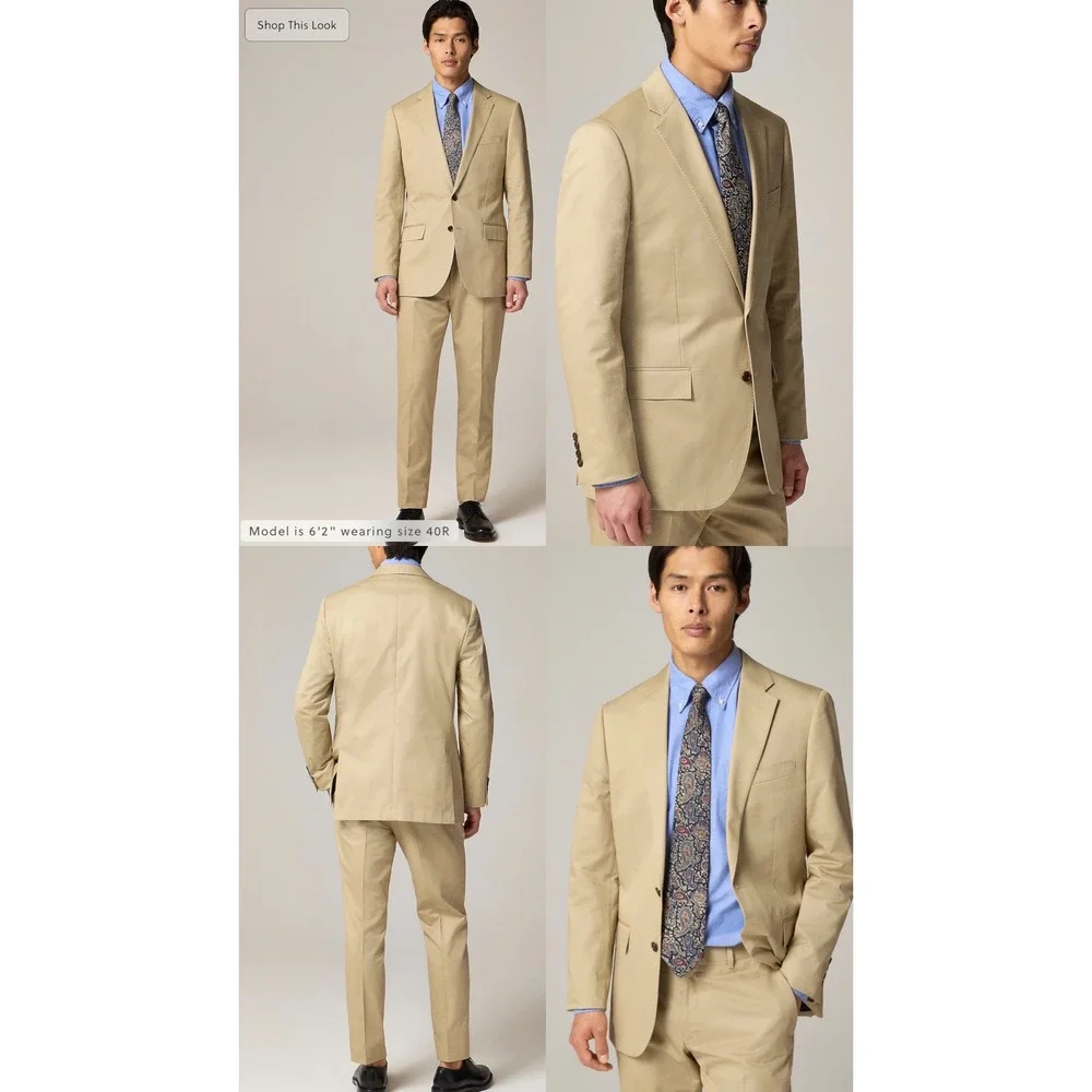 J.Crew Ludlow Blazer 40R Men‎ Khaki Tan Cotton Larusmiani Italian Fabric Sport